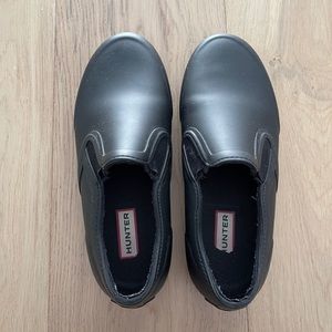 Black Hunter waterproof rubber slip on shoes.